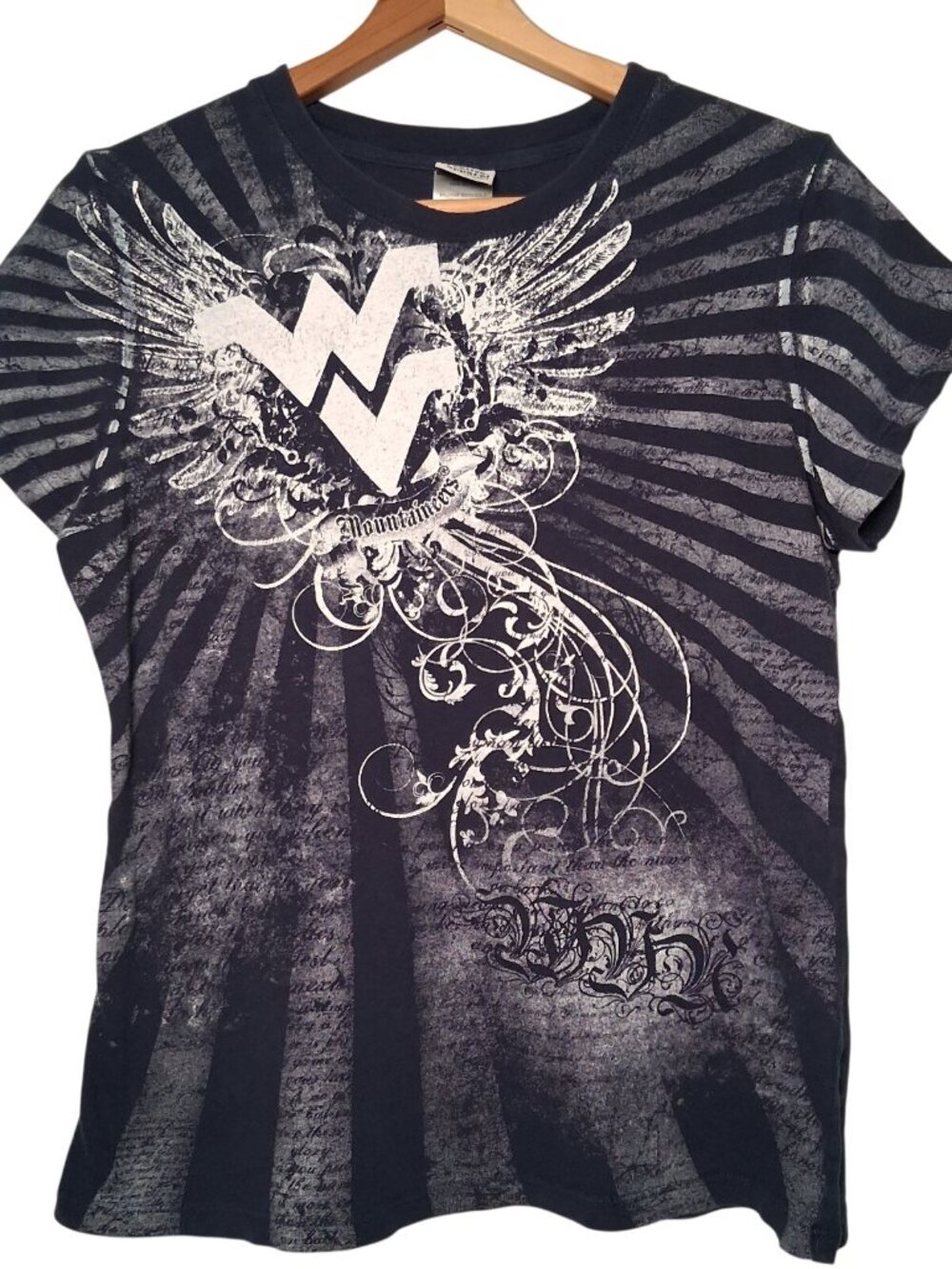 Y2K WVU Mountaineers Graphic T Shirt Women Large West Virginia University